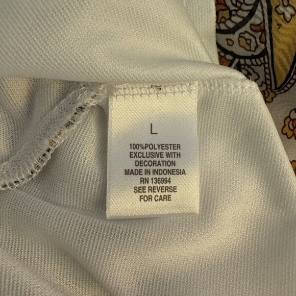 Roz & Ali Large Multi-Color w/Paisley Print w/Flutter Sleeves Blouse - EUC - Picture 4 of 4